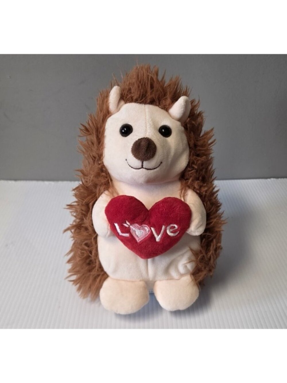 Plush Hedgehog with Mini Heart LOVE Pillow 10" Plush Toy